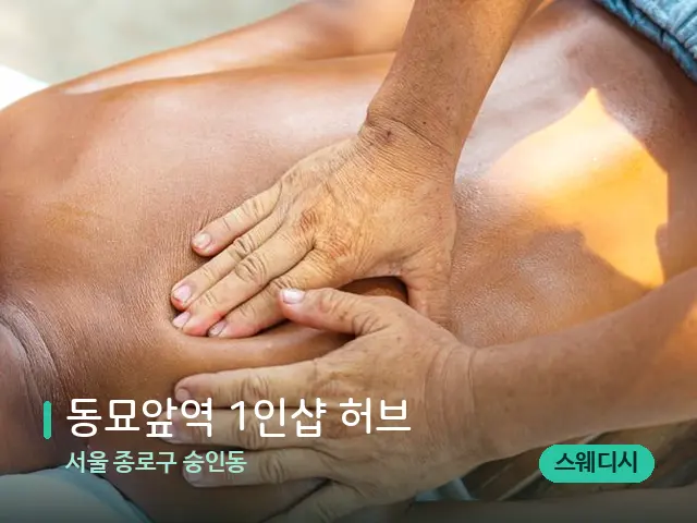 서울 종로구 숭인동 동묘앞역 1인샵 허브 — 마사지 관리를 받는 장면